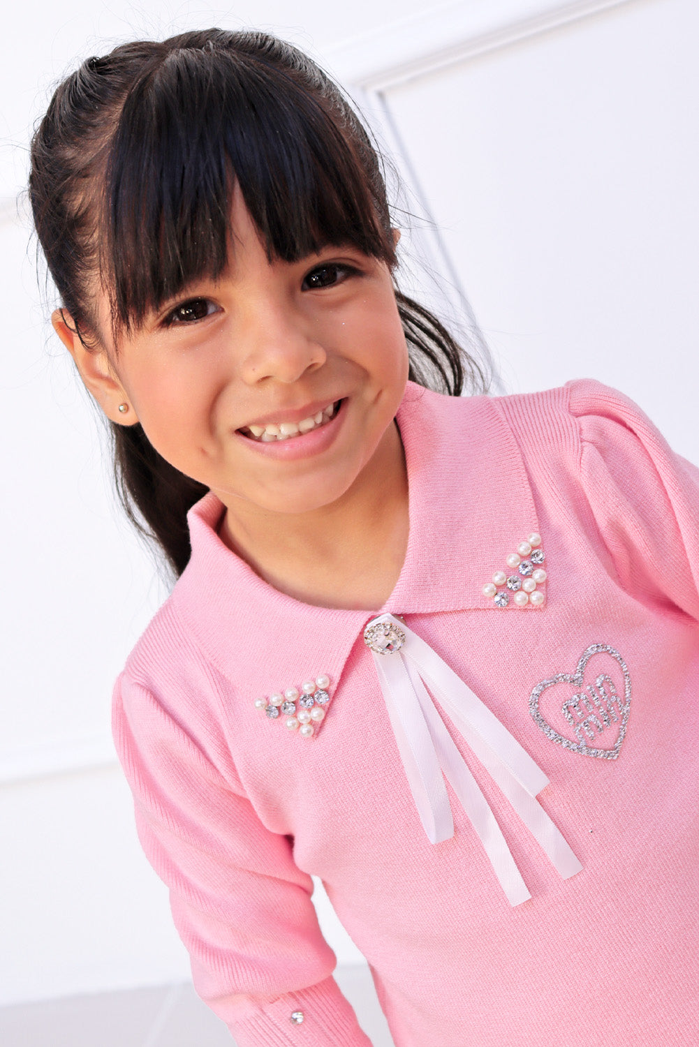 Set de Falda y Chompa con Perlas