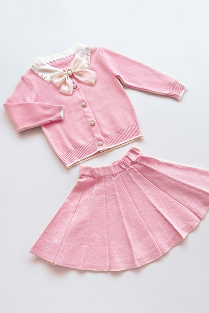 Set de Falda y Chompa con Perlas en Cuello