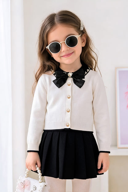 Set de Falda y Chompa con Perlas en Cuello