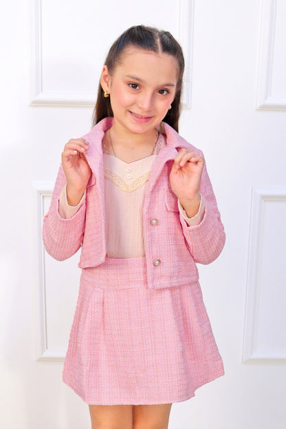 Set de Falda con Chaqueta Estilo Chanel