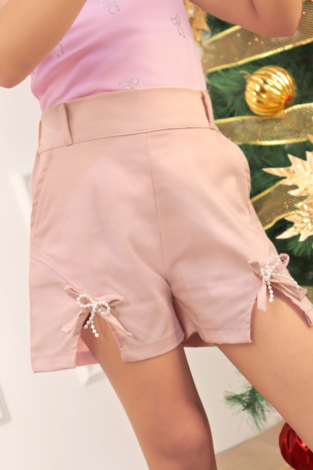 Short  con Detalle de Lazo y Pretina elasticada
