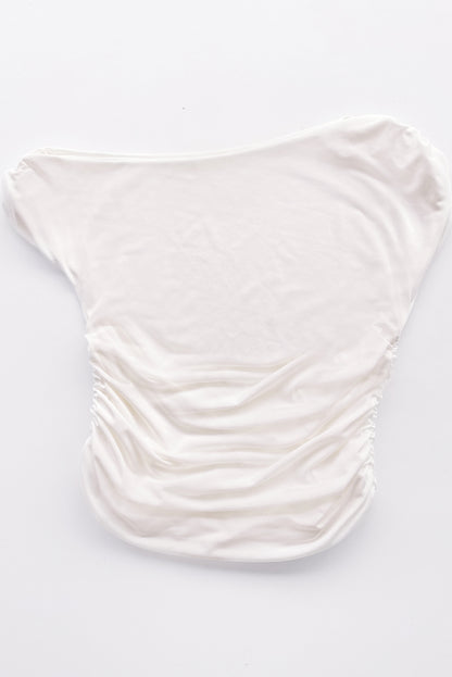 Top de hombro descubierto con delicado elasticado