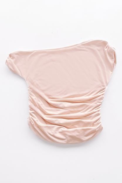 Top de hombro descubierto con delicado elasticado