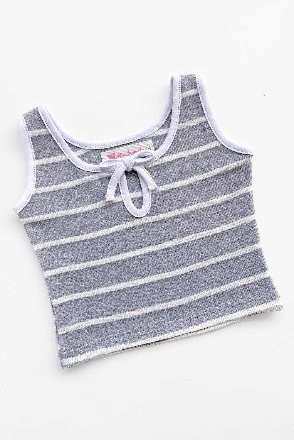 Top  de Tiras con Lazo y Estampado Listado