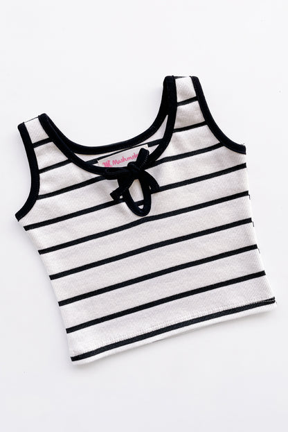 Top  de Tiras con Lazo y Estampado Listado