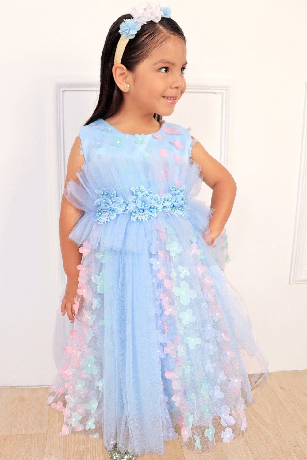 Vestido con Faldón de Tull