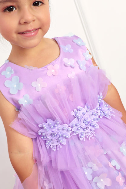 Vestido con Faldón de Tull