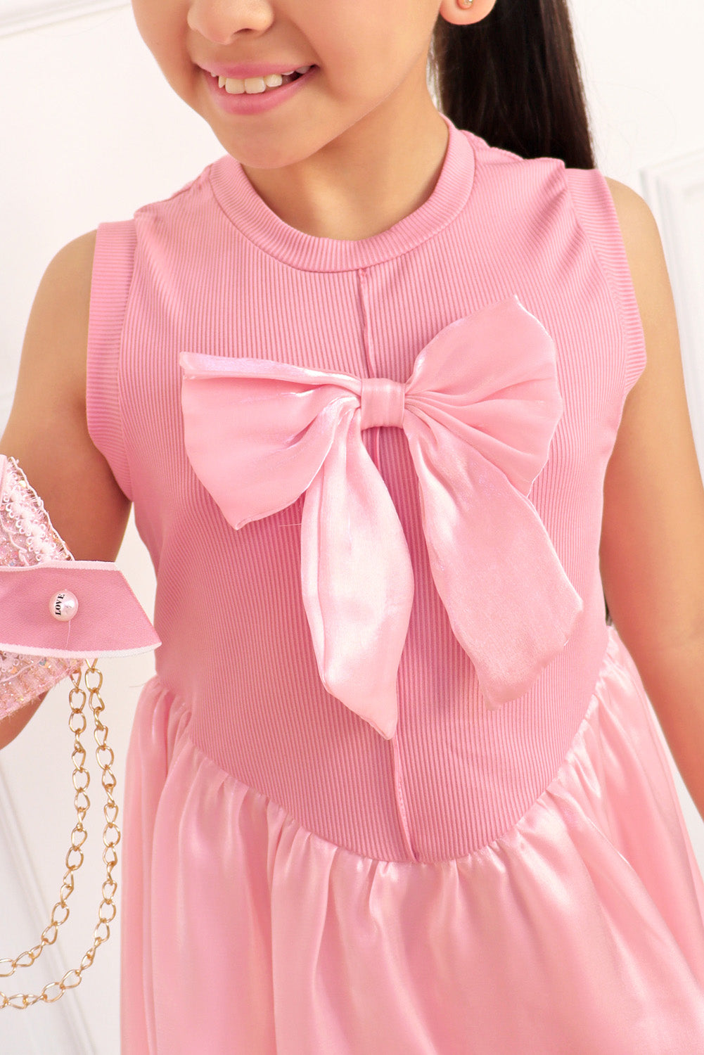 Vestido con Maxi Lazo y Falda Globo