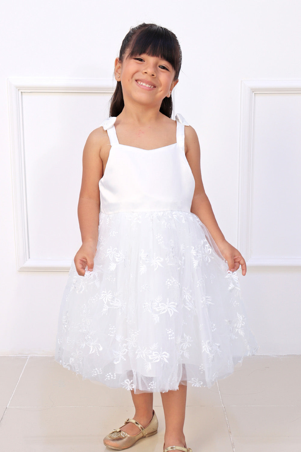 Vestido de Bautizo con Bordado Floral