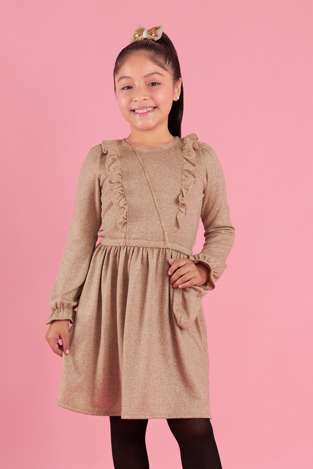 Vestido Angora con Foil