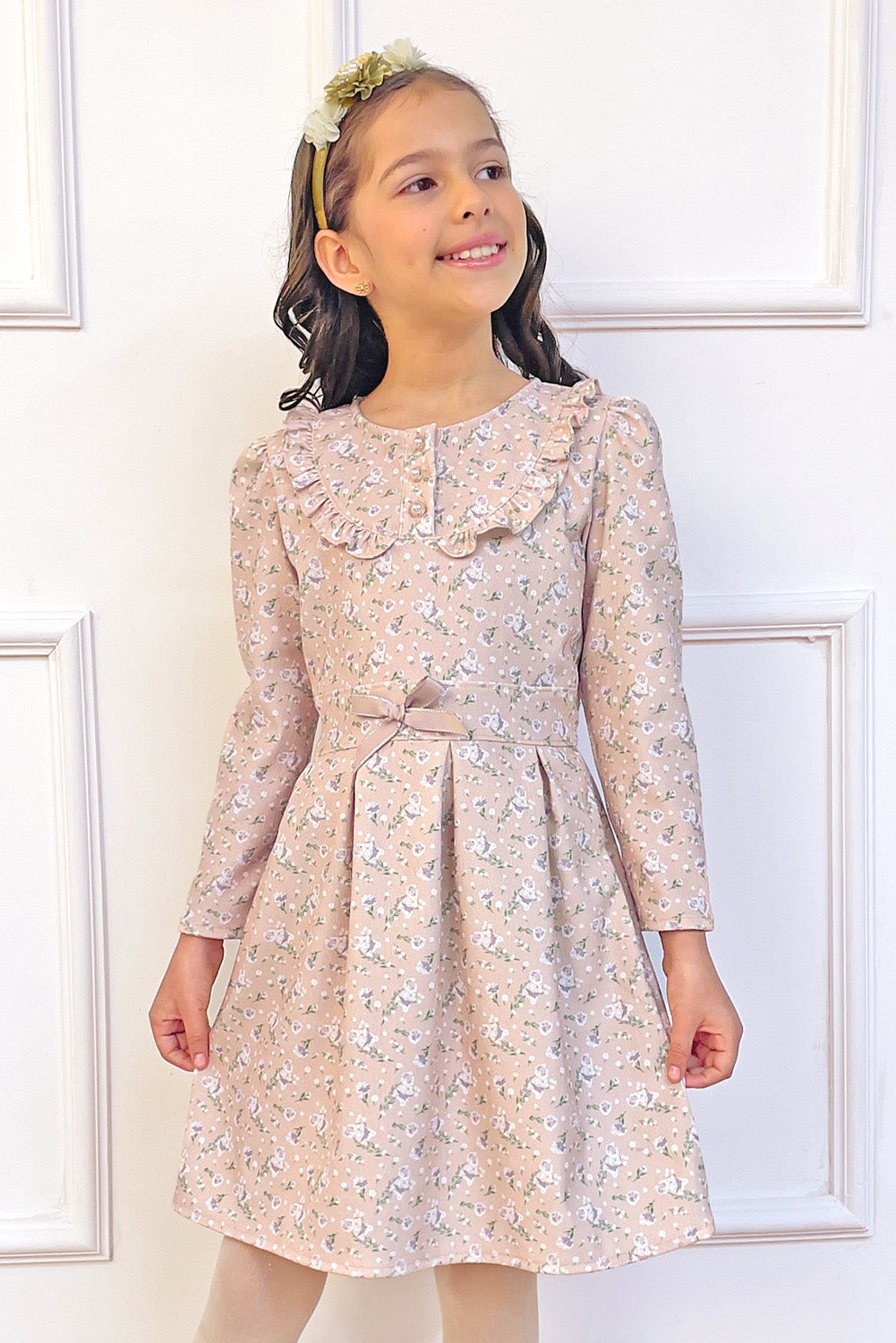 Vestido con Falda Tableada y Canesú