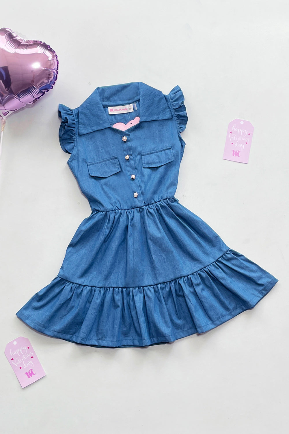 Vestido Chambray Estilo Cargo