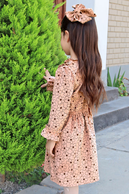 VESTIDO DE CORDUROY CON VOLANTE EN CUELLO, CANESU Y PUÑOS