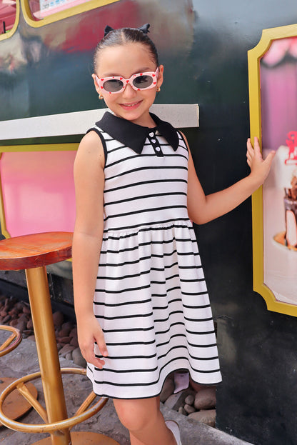Vestido con Cuello Camisero y Faldón Recogido