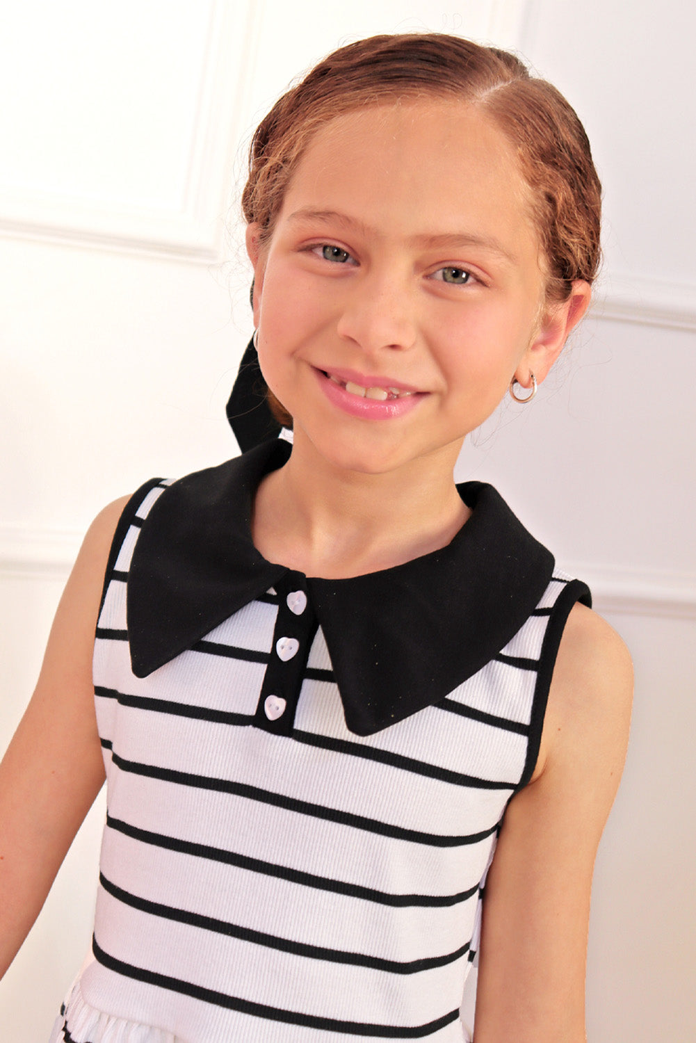 Vestido con Cuello Camisero y Faldón Recogido