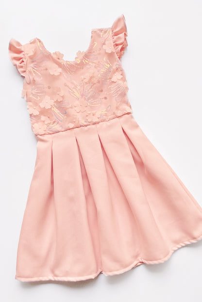 Vestido  con Lentejuelas y Faldón de Tableros