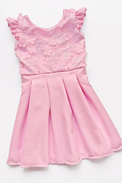 Vestido  con Lentejuelas y Faldón de Tableros