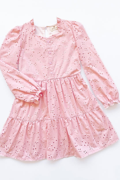 Vestido Brodery con Escote Corazón y Volantes