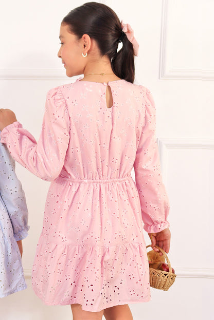 Vestido Brodery con Escote Corazón y Volantes