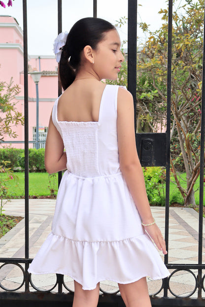 Vestido con Volantes y Multiagujas